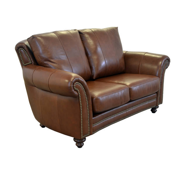 BradingtonYoung Raylen 59.5" Genuine Leather Rolled Arm Loveseat Wayfair